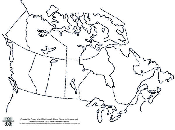 Outline Maps of Canada and Provinces – Northwoods Press