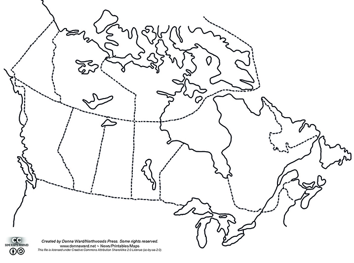 blank map of canada provinces