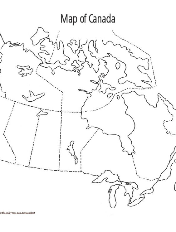 Printable Political Maps of Canada – Northwoods Press