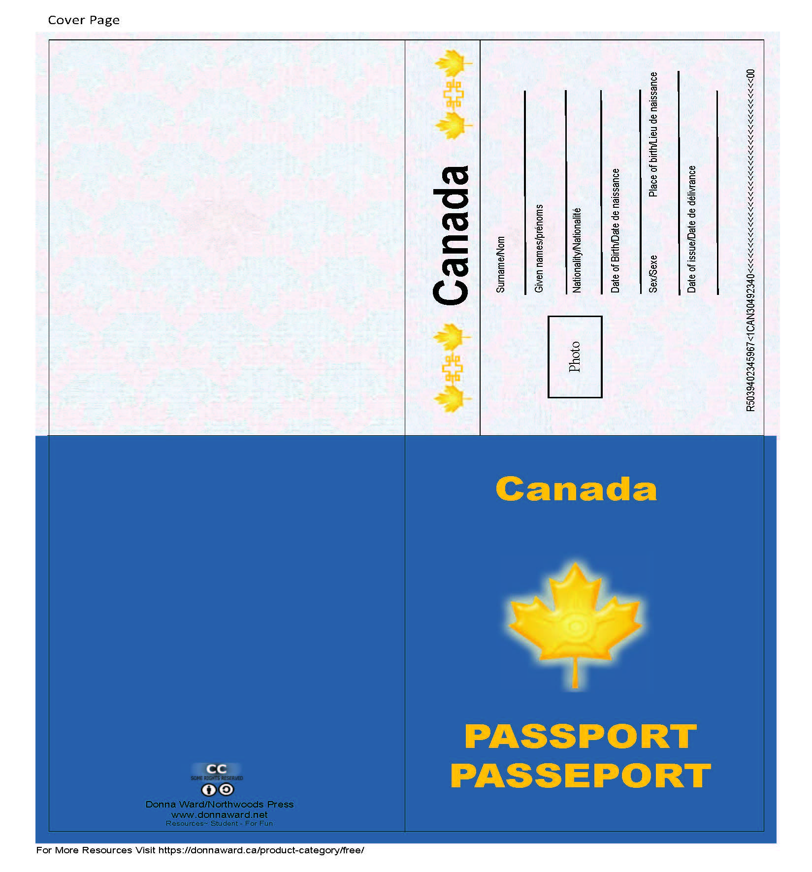 Passport Template Printable