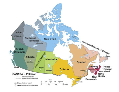 Printable Political Maps of Canada