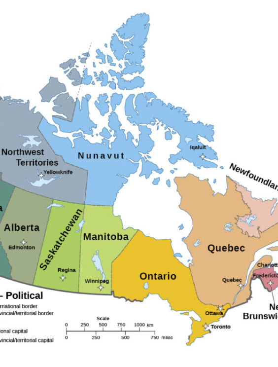 Printable Political Maps of Canada – Northwoods Press